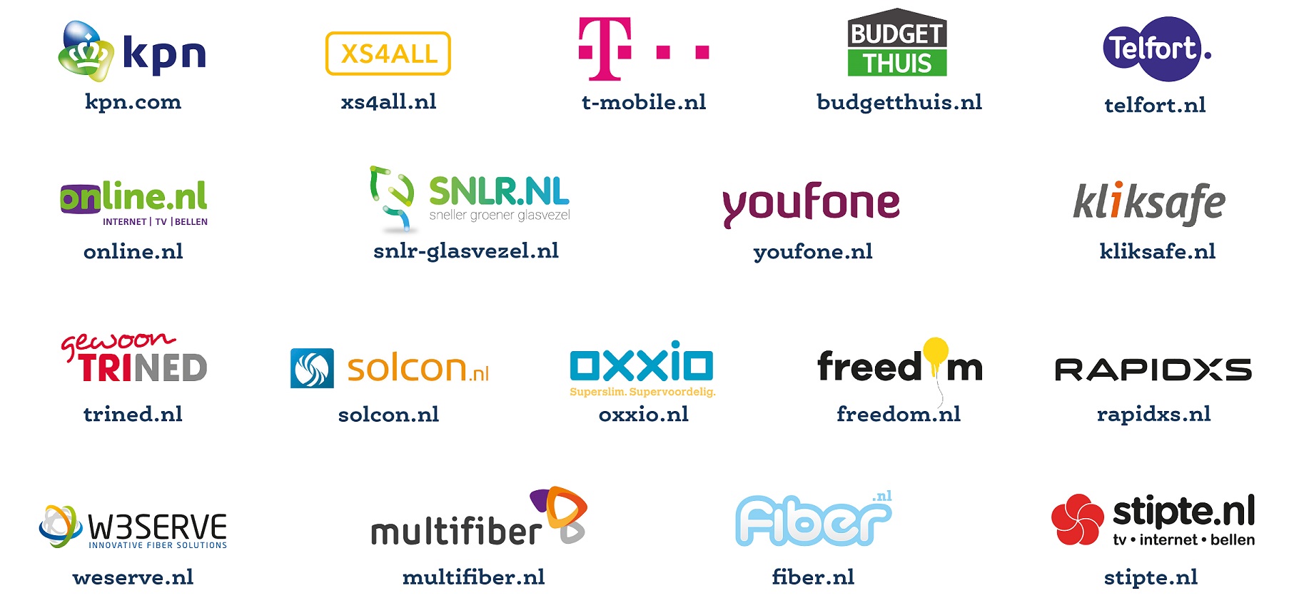 Internet-service-providers die leveren op het netwerk van Mabin Groningen